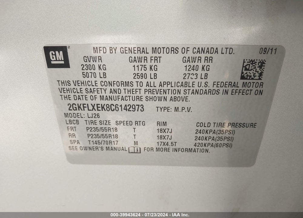 2012 GMC TERRAIN SLT-2 VIN: 2GKFLXEK8C6142973