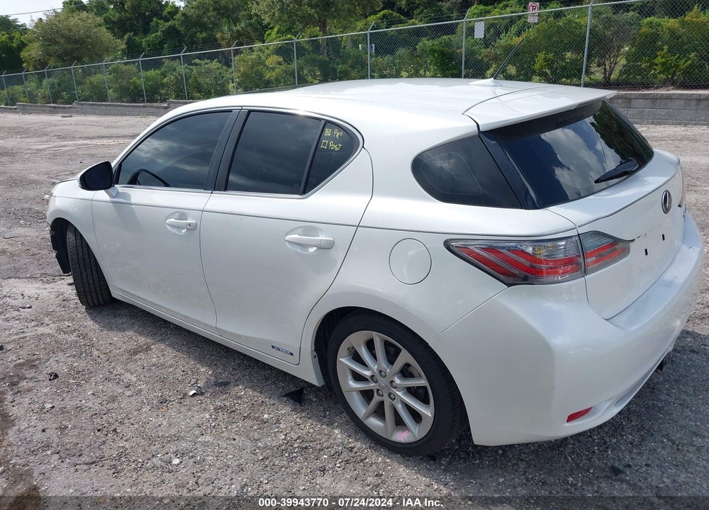 2012 LEXUS CT 200H PREMIUM VIN: JTHKD5BHXC2092416