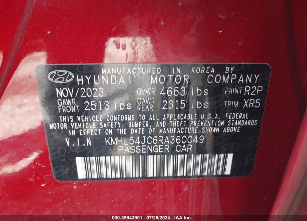 2024 HYUNDAI SONATA N LINE VIN: KMHL54JC6RA360049