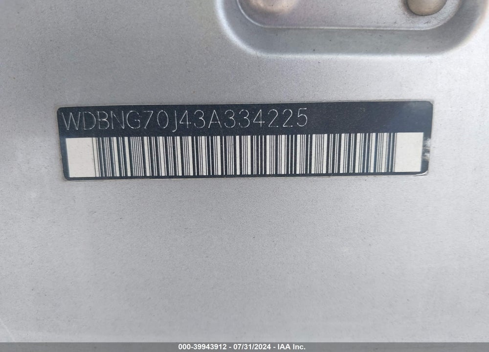 2003 MERCEDES-BENZ S 430 VIN: WDBNG70J43A334225