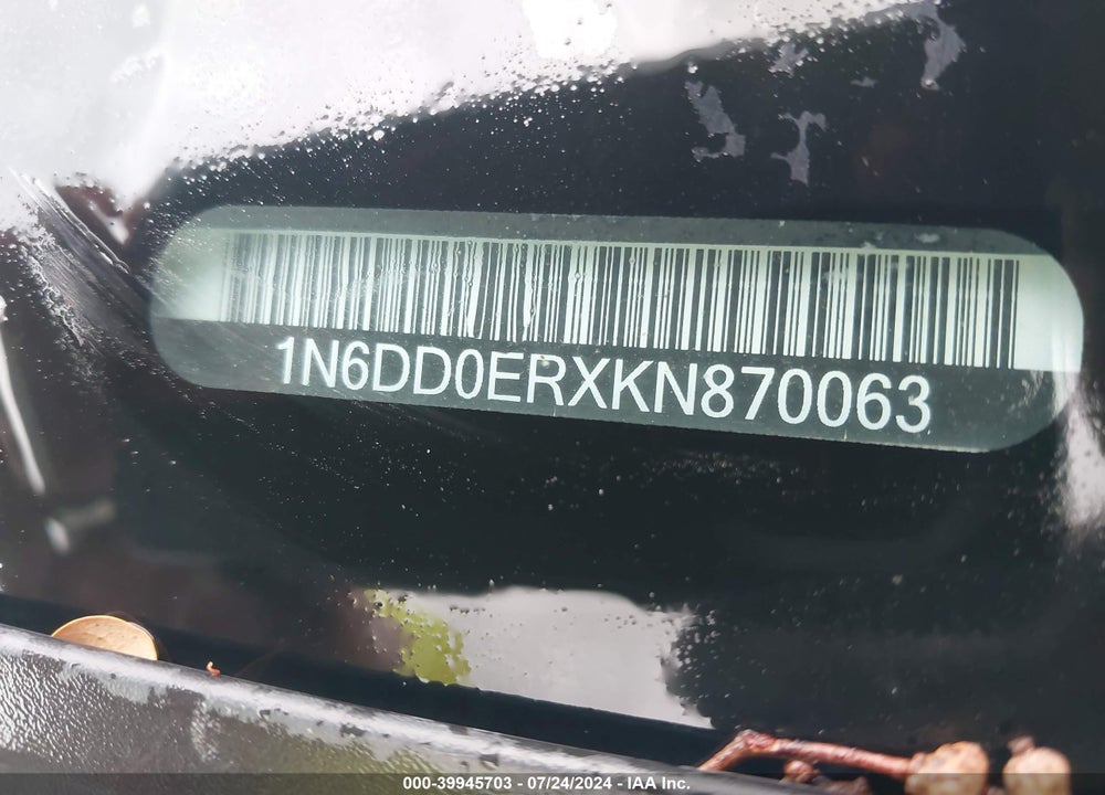 2019 NISSAN FRONTIER SV VIN: 1N6DD0ERXKN870063