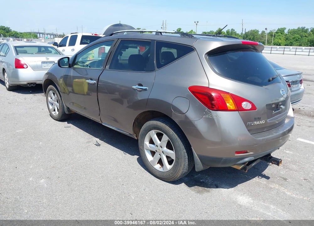 2009 NISSAN MURANO S VIN: JN8AZ18U69W006942