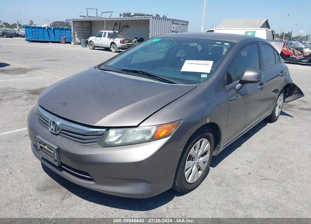 2012 HONDA CIVIC LX VIN: 19XFB2F59CE310582