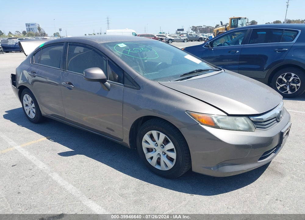 2012 HONDA CIVIC LX VIN: 19XFB2F59CE310582