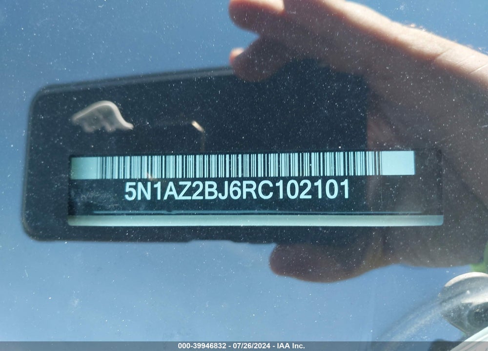 2024 NISSAN MURANO VIN: 5N1AZ2BJ6RC102101