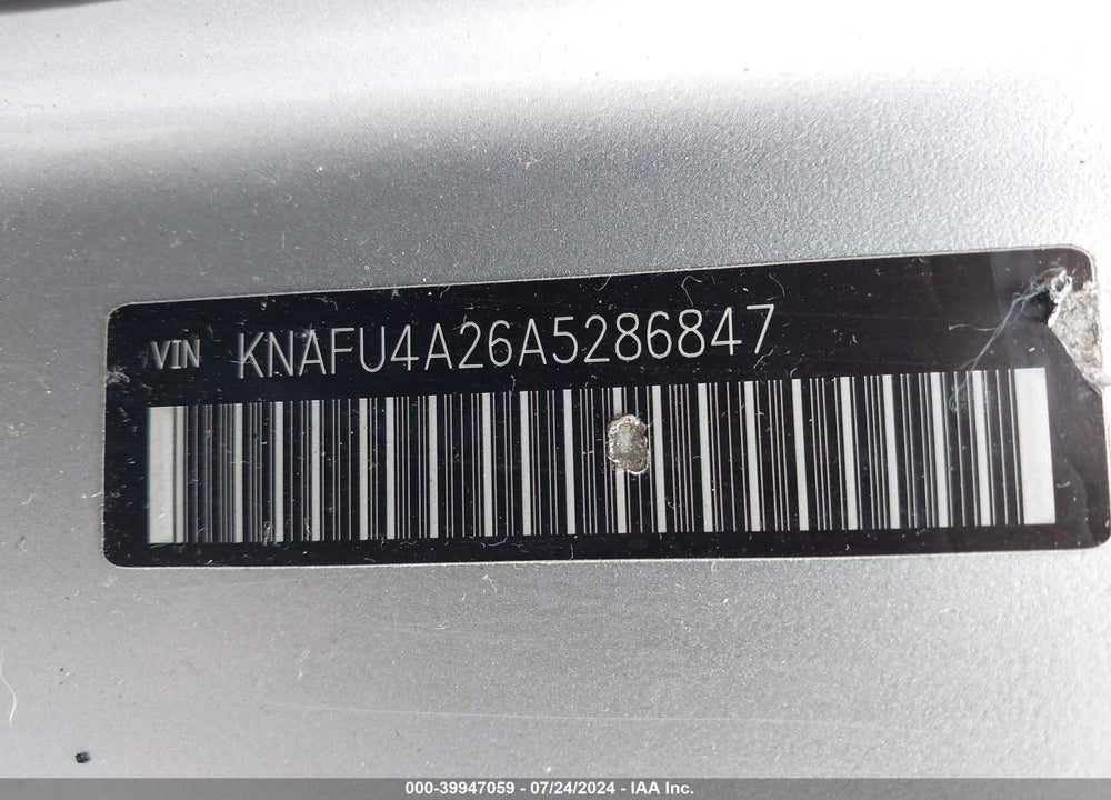 2010 KIA FORTE EX VIN: KNAFU4A26A5286847