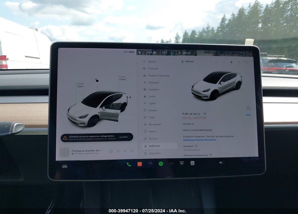 2021 TESLA MODEL Y PERFORMANCE DUAL MOTOR ALL-WHEEL DRIVE VIN: 5YJYGDEF4MF258290