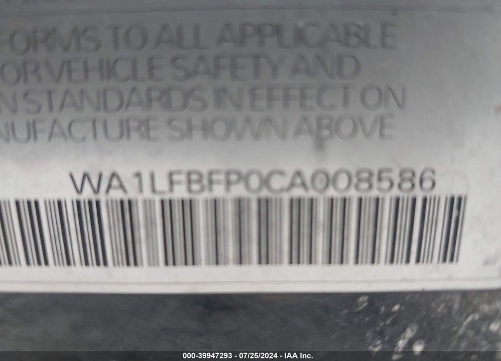 2012 AUDI Q5 2.0T PREMIUM VIN: WA1LFBFP0CA008586