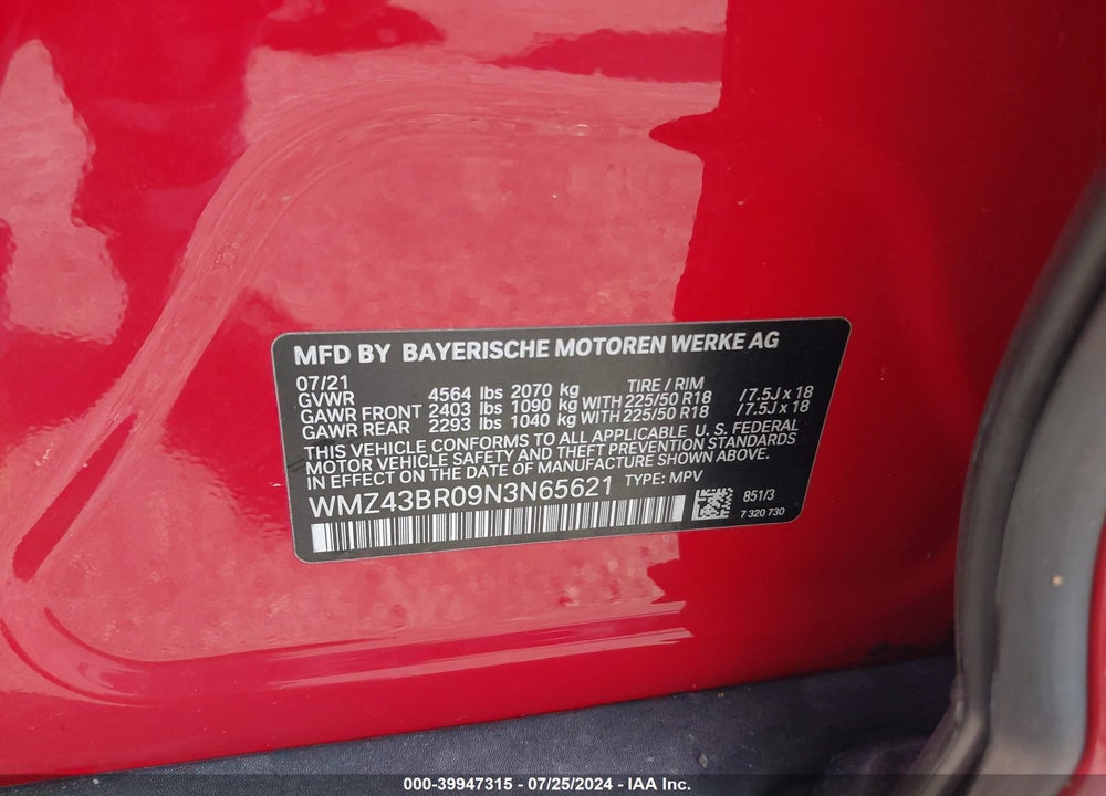 2022 MINI COUNTRYMAN COOPER VIN: WMZ43BR09N3N65621