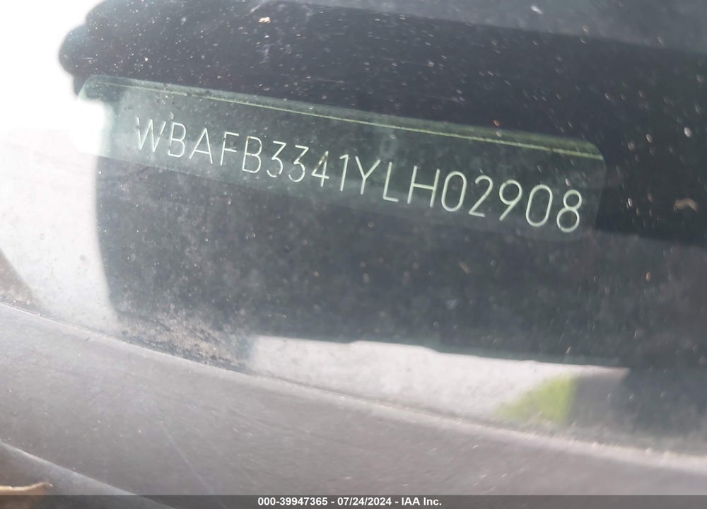 2000 BMW X5 4.4 VIN: WBAFB3341YLH02908