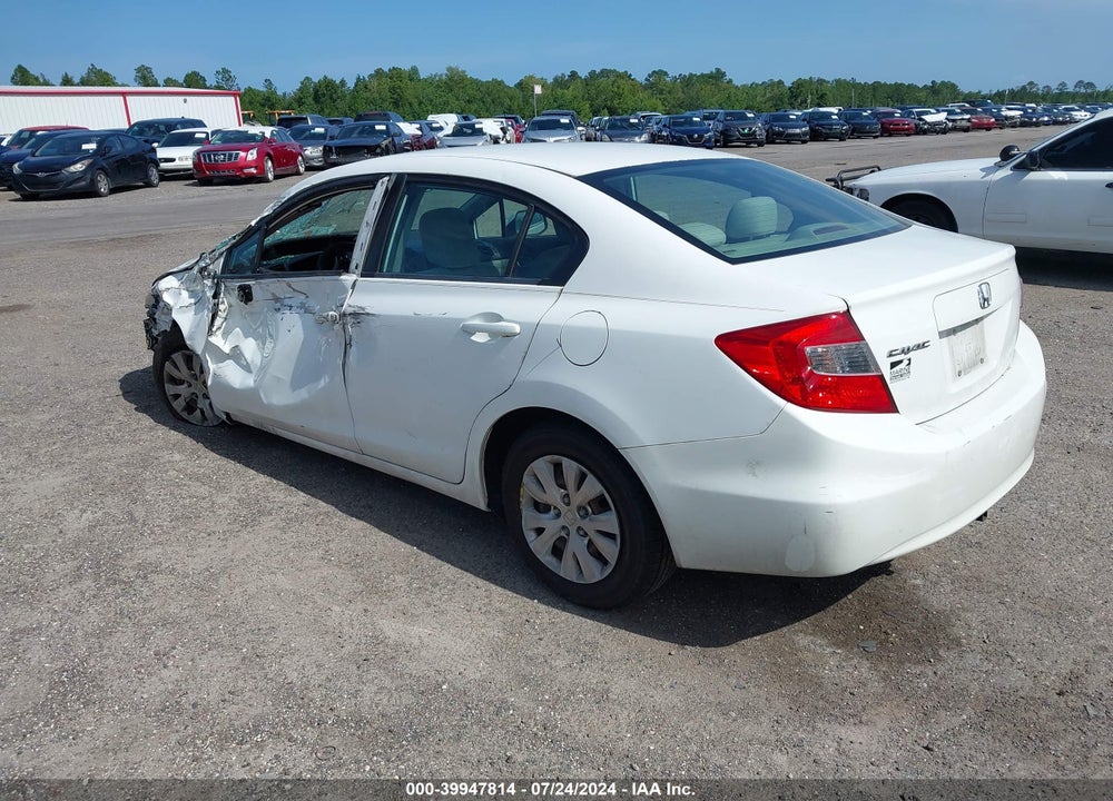 2012 HONDA CIVIC LX VIN: 19XFB2F59CE032931