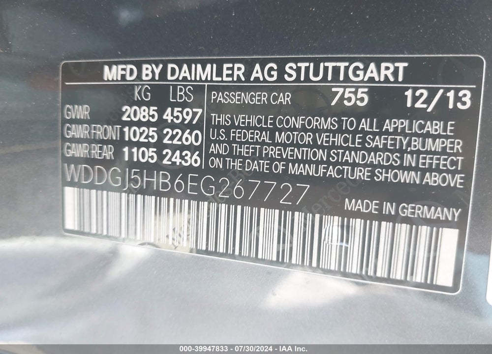 2014 MERCEDES-BENZ C 350 SPORT VIN: WDDGJ5HB6EG267727