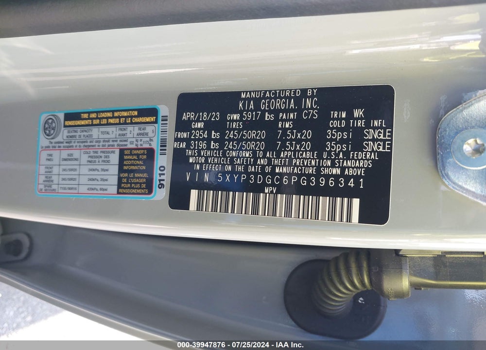 2023 KIA TELLURIDE EX X-LINE VIN: 5XYP3DGC6PG396341