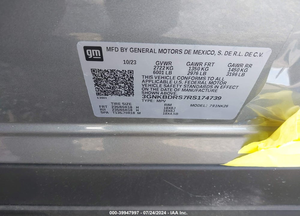2024 CHEVROLET BLAZER VIN: 3GNKBDRS7RS174739