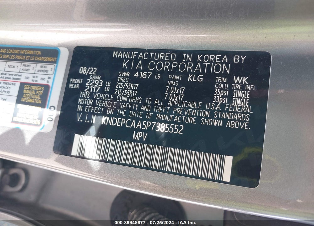 2023 KIA SELTOS LX VIN: KNDEPCAA5P7385552