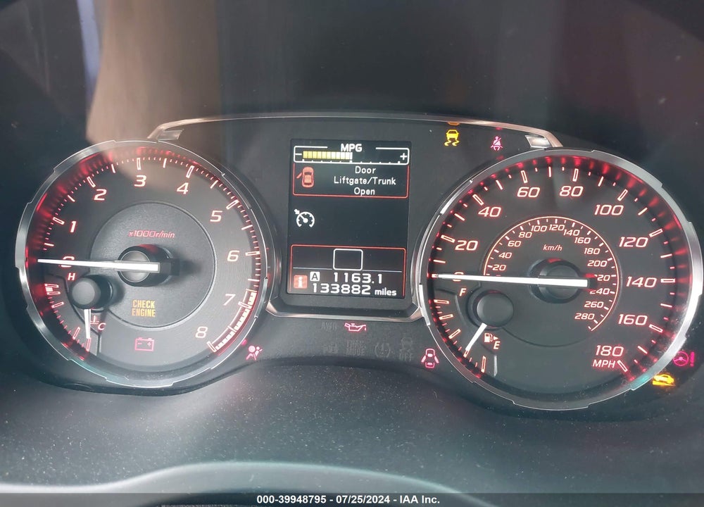 2015 SUBARU WRX LIMITED VIN: JF1VA1G60F9833780