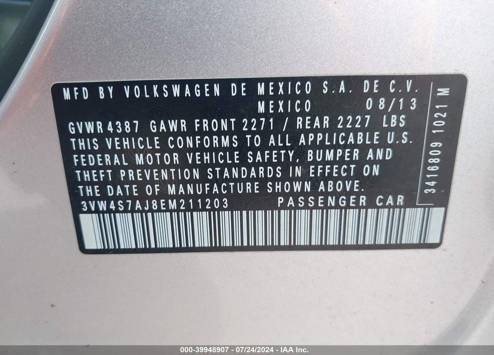 2014 VOLKSWAGEN JETTA GLI AUTOBAHN W/NAV VIN: 3VW4S7AJ8EM211203