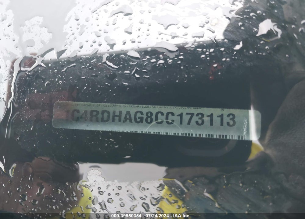 2012 DODGE DURANGO SXT VIN: 1C4RDHAG8CC173113