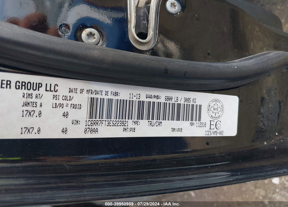 2014 RAM 1500 ST VIN: 1C6RR7FT3ES223921