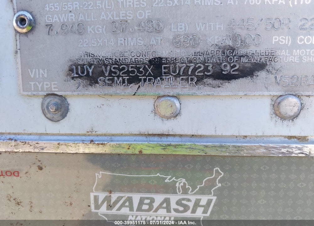 2014 UTILITY TRAILER MFG --- VIN: 1UYVS253XEU772392