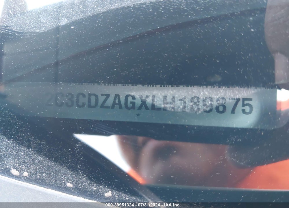 2020 DODGE CHALLENGER SXT VIN: 2C3CDZAGXLH189875