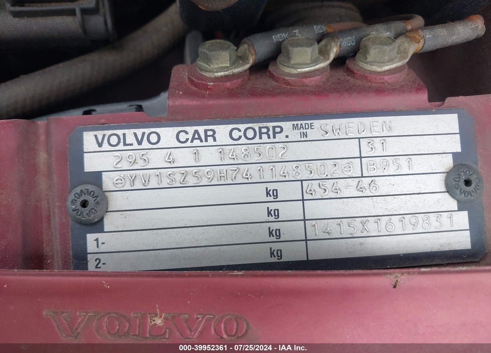2004 VOLVO XC70 2.5T VIN: YV1SZ59H741148502