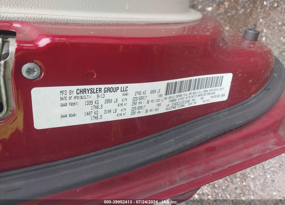 2014 DODGE GRAND CARAVAN SXT/SXT 30TH ANNIVERSARY VIN: 2C4RDGCG1ER152802