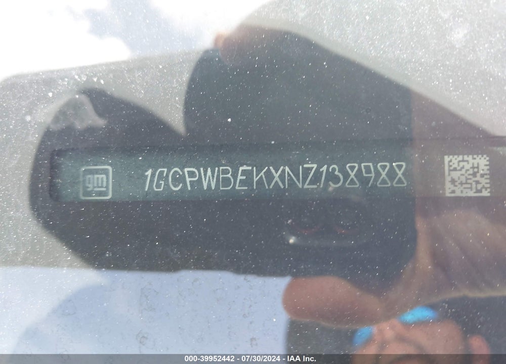 2022 CHEVROLET SILVERADO 1500 LTD VIN: 1GCPWBEKXNZ138988
