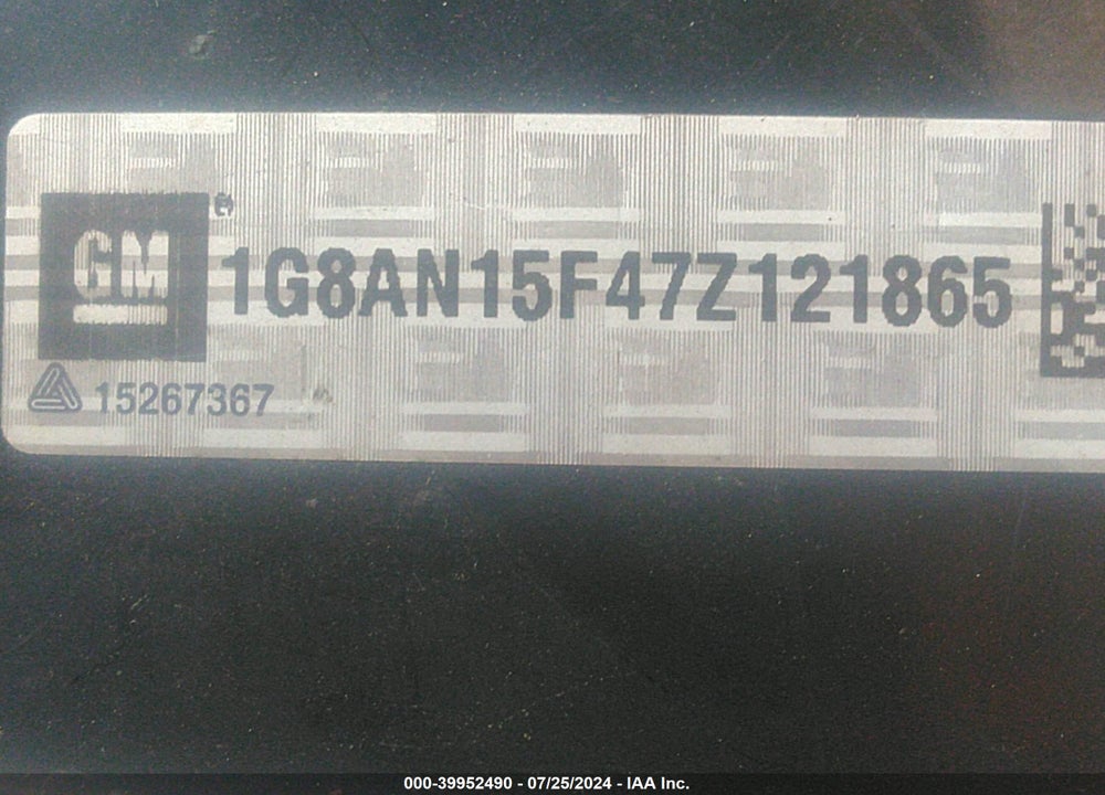 2007 SATURN ION 2 VIN: 1G8AN15F47Z121865