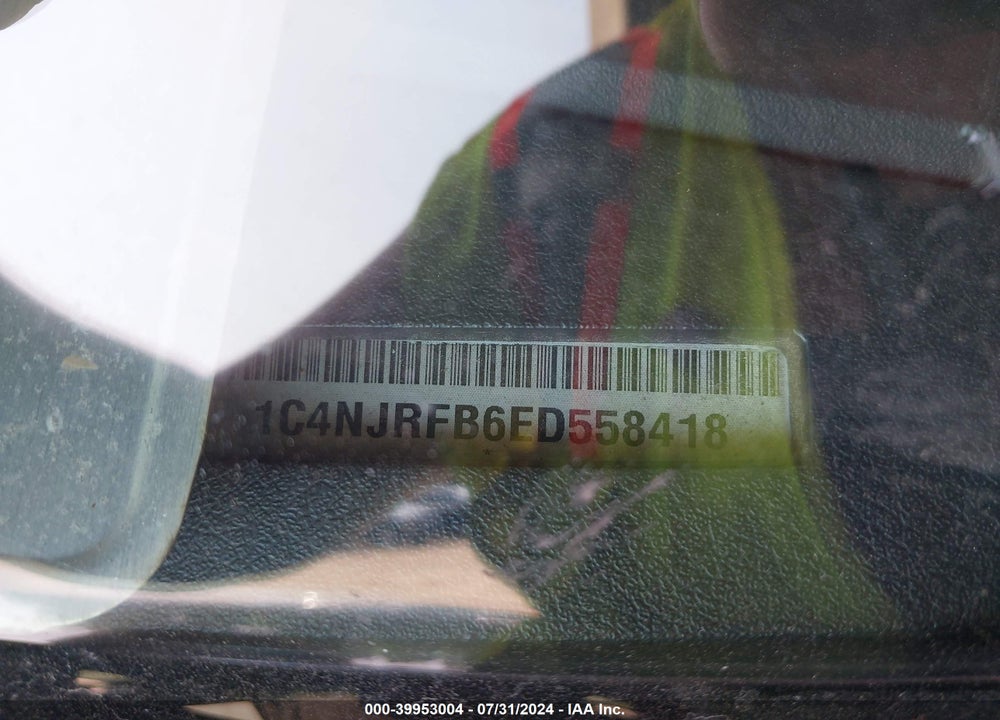 2014 JEEP PATRIOT LATITUDE VIN: 1C4NJRFB6ED558418