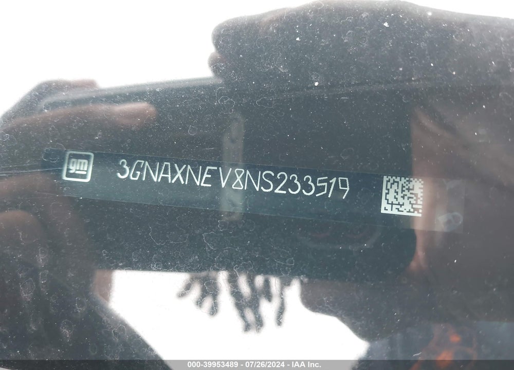 2022 CHEVROLET EQUINOX VIN: 3GNAXNEV8NS233519