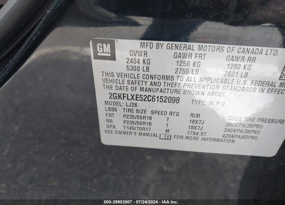 2012 GMC TERRAIN SLT-2 VIN: 2GKFLXE52C6152098