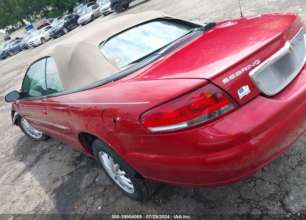 2002 CHRYSLER SEBRING LXI VIN: 1C3EL55R92N292940