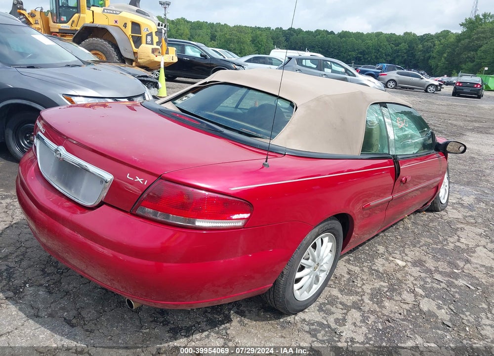2002 CHRYSLER SEBRING LXI VIN: 1C3EL55R92N292940
