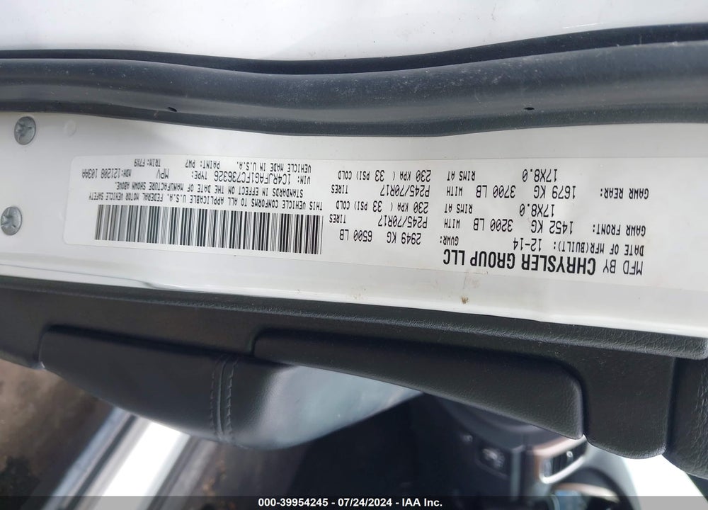 2015 JEEP GRAND CHEROKEE LAREDO VIN: 1C4RJFAG1FC736326