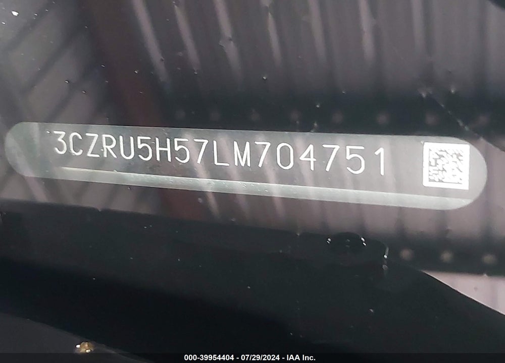 2020 HONDA HR-V 2WD EX VIN: 3CZRU5H57LM704751