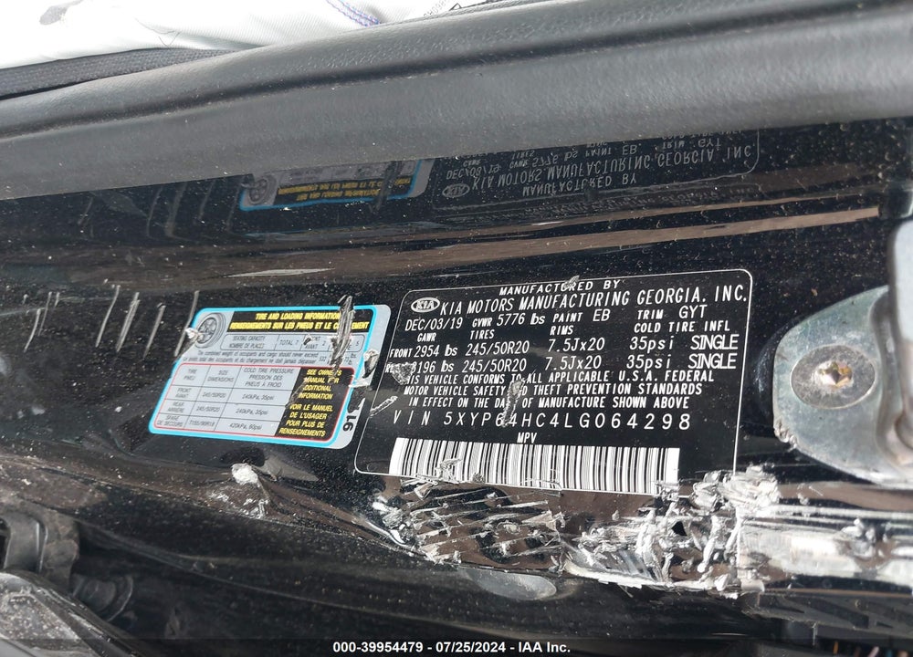 2020 KIA TELLURIDE S VIN: 5XYP64HC4LG064298
