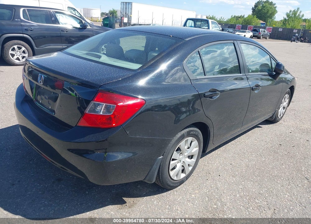 2012 HONDA CIVIC LX VIN: 19XFB2F58CE367257