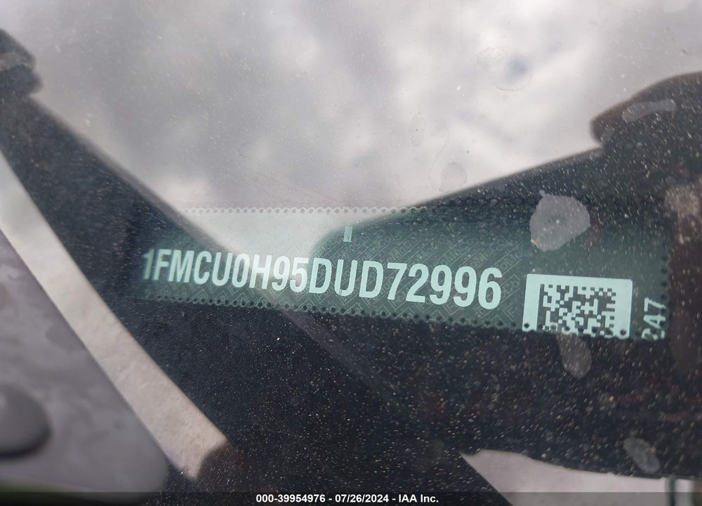 2013 FORD ESCAPE SEL VIN: 1FMCU0H95DUD72996