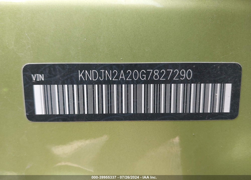 2016 KIA SOUL VIN: KNDJN2A20G7827290
