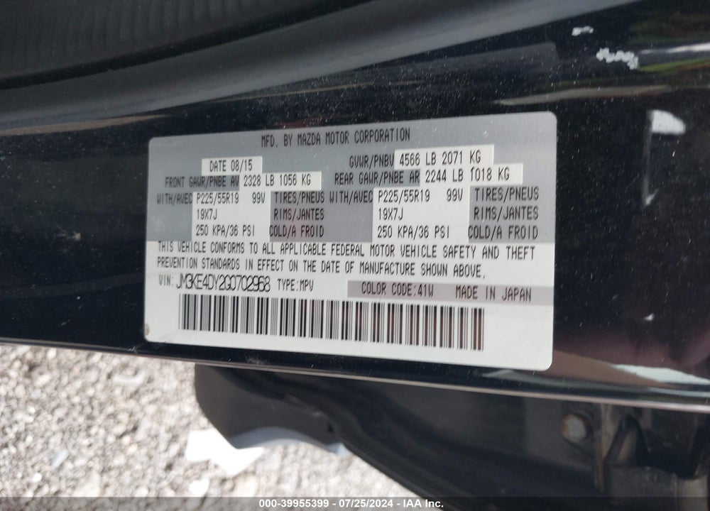 2016 MAZDA CX-5 GRAND TOURING VIN: JM3KE4DY2G0702968