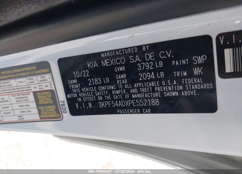 2023 KIA FORTE GT LINE VIN: 3KPF54ADXPE552188