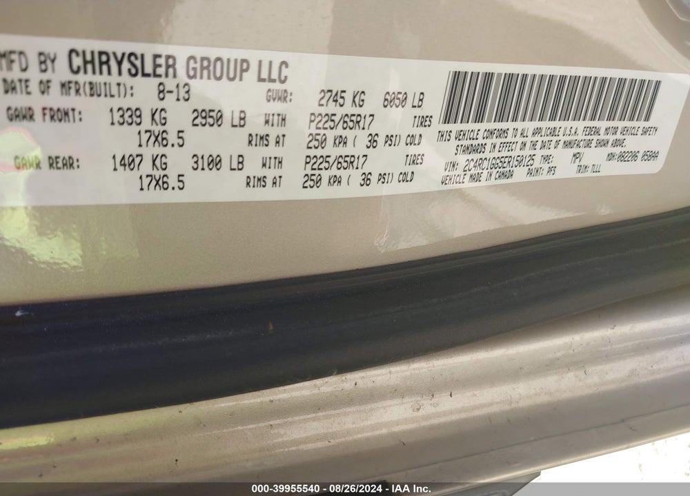 2014 CHRYSLER TOWN & COUNTRY LIMITED VIN: 2C4RC1GG5ER150125