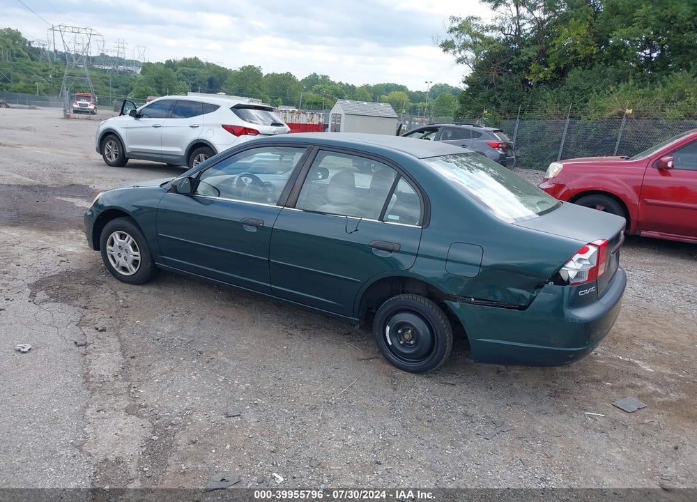 2001 HONDA CIVIC LX VIN: 2HGES16551H615862