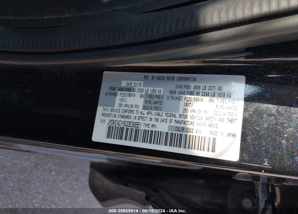 2016 MAZDA CX-5 GRAND TOURING VIN: JM3KE4DY6G0638661