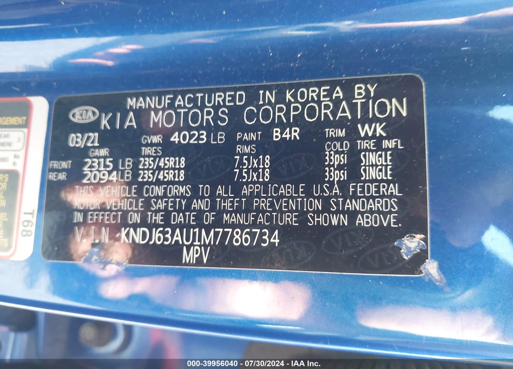2021 KIA SOUL GT LINE VIN: KNDJ63AU1M7786734