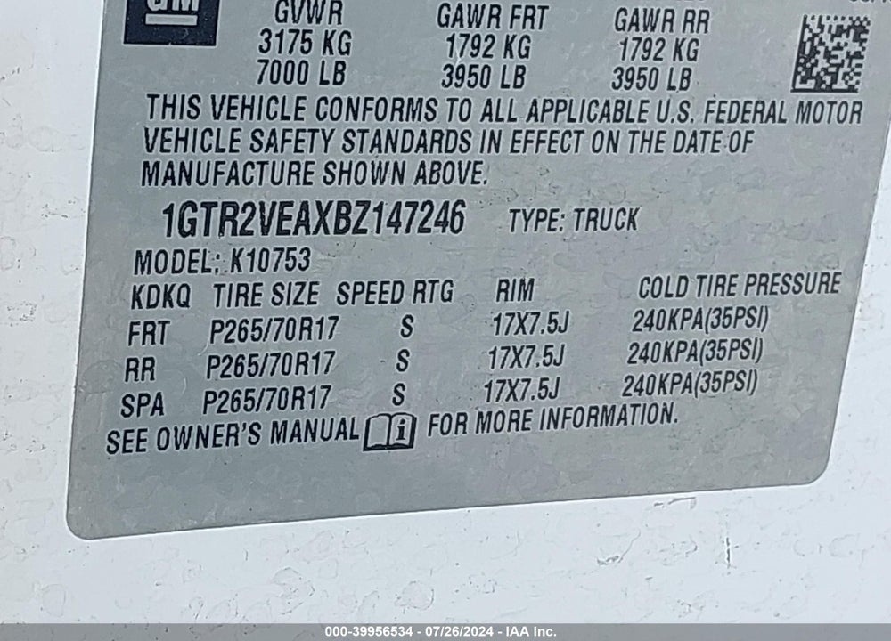 2011 GMC SIERRA 1500 SLE VIN: 1GTR2VEAXBZ147246