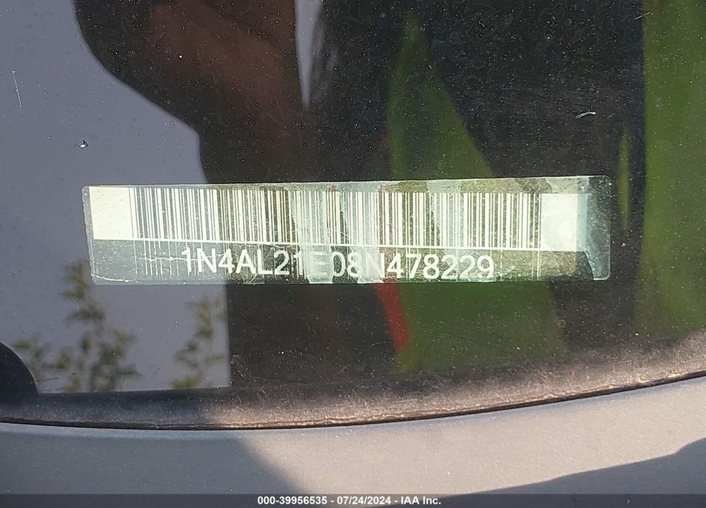 2008 NISSAN ALTIMA 2.5 S VIN: 1N4AL21E08N478229
