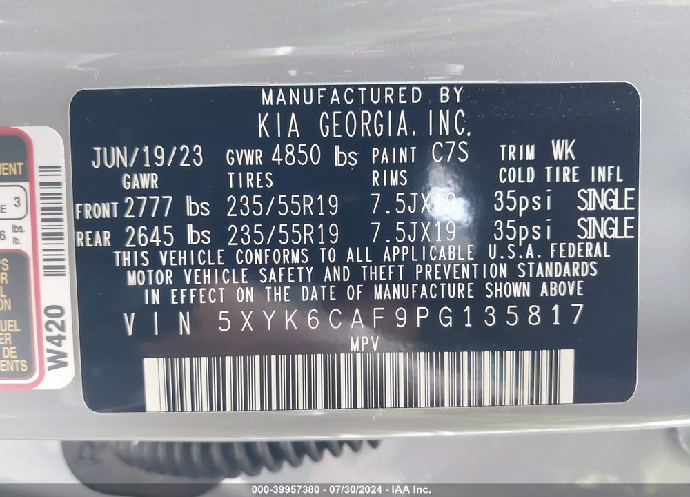 2023 KIA SPORTAGE X LINE VIN: 5XYK6CAF9PG135817