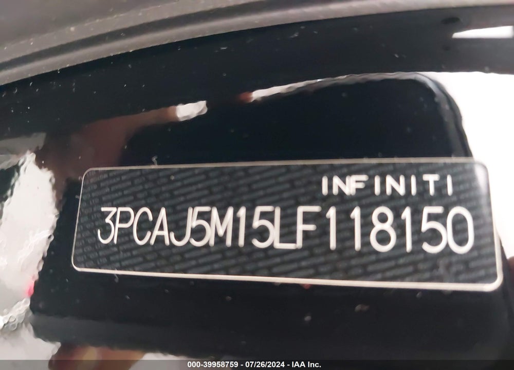 2020 INFINITI QX50 LUXE VIN: 3PCAJ5M15LF118150